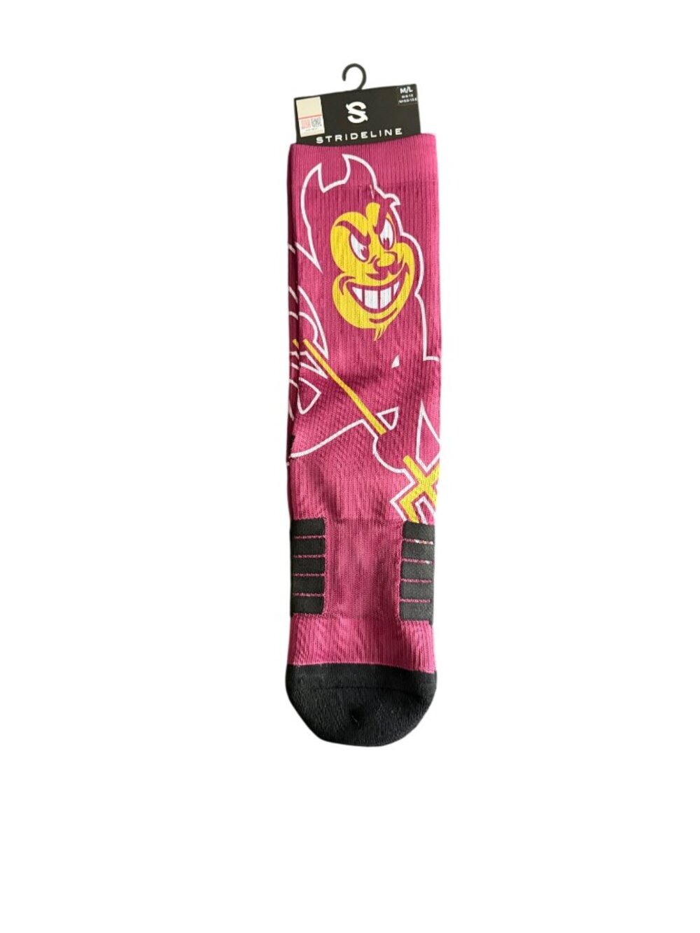 Arizona State Sun Devils Strideline Crew Socks M/L Maroon & Black NWT